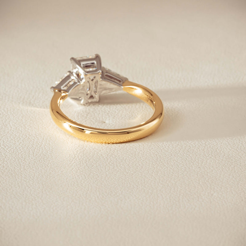 18ct Yellow & White Gold 1.55ct Emerald-Cut Diamond Ring - Ring - Walker & Hall