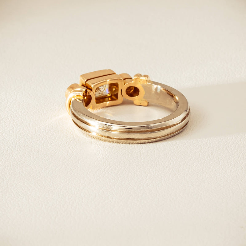 Deja Vu 14ct Bi-Tone Gold .77ct Diamond Three-Stone Ring - Ring - Walker & Hall