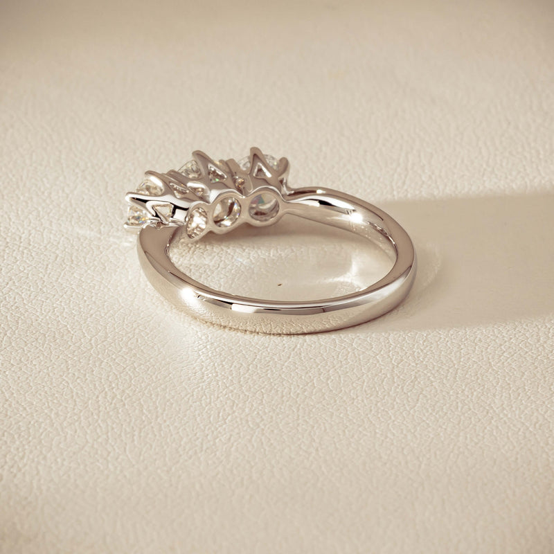 18ct White Gold 1.34ct Reclaimed Diamond Trilogy Ring - Ring - Walker & Hall