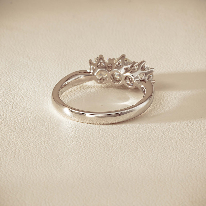 18ct White Gold 1.34ct Reclaimed Diamond Trilogy Ring - Ring - Walker & Hall