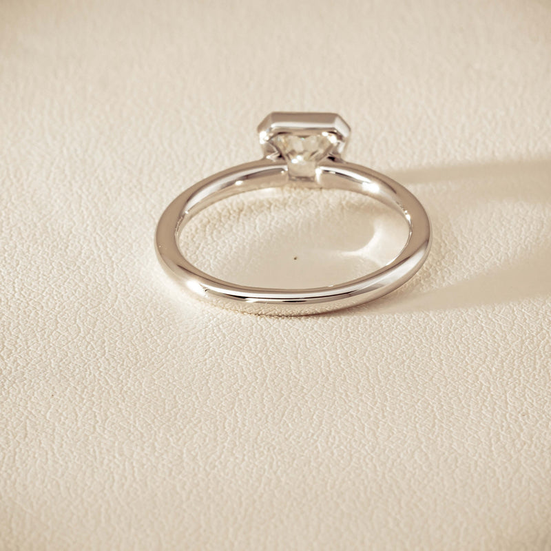 18ct White Gold .77ct Radiant-Cut Diamond Elle Ring - Ring - Walker & Hall