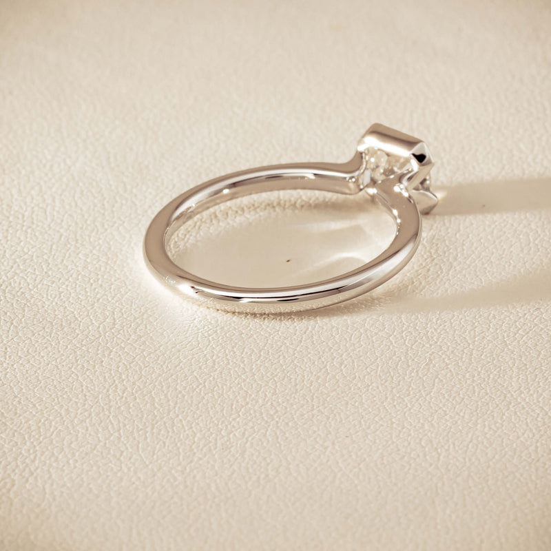 18ct White Gold .77ct Radiant-Cut Diamond Elle Ring - Ring - Walker & Hall