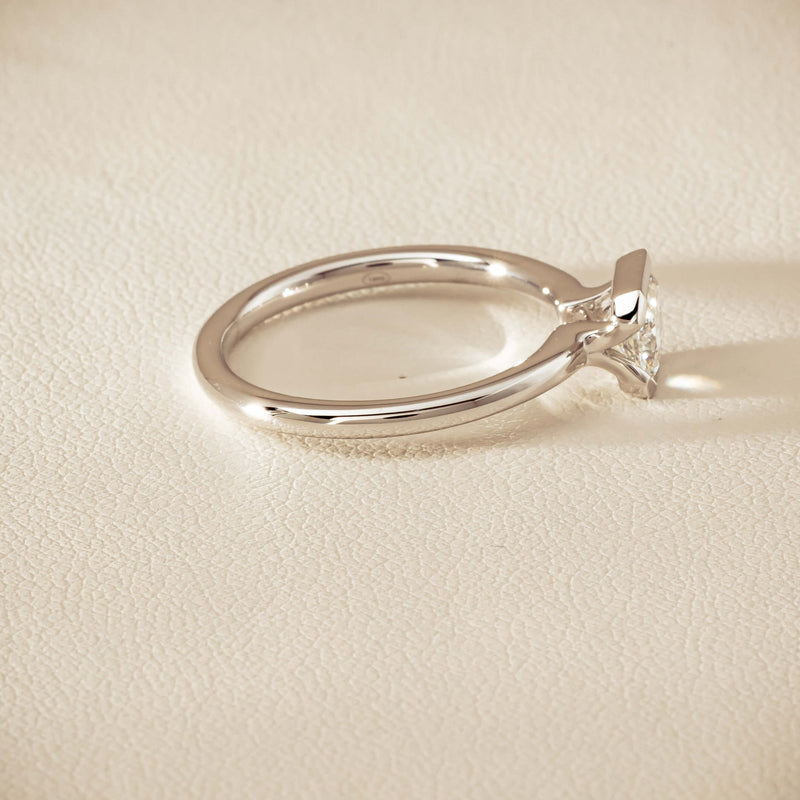 18ct White Gold .77ct Radiant-Cut Diamond Elle Ring - Ring - Walker & Hall