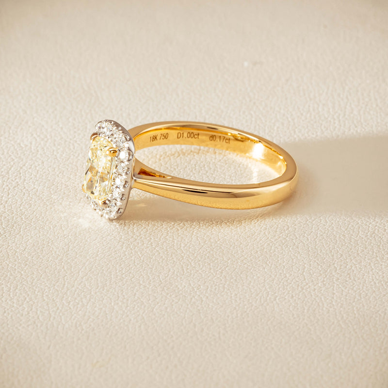 18ct Yellow Gold 1.00ct Fancy Cushion-Cut Diamond Nina Ring - Ring - Walker & Hall