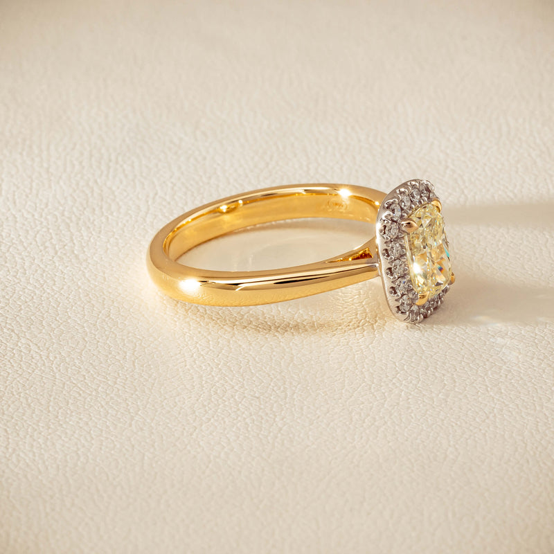 18ct Yellow Gold 1.00ct Fancy Cushion-Cut Diamond Nina Ring - Ring - Walker & Hall