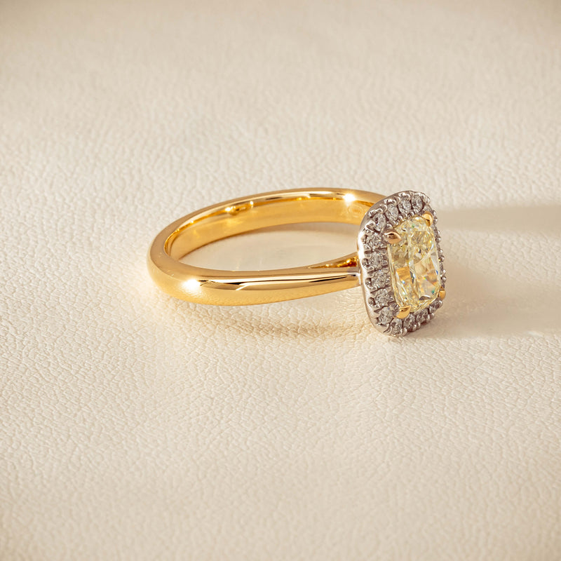 18ct Yellow Gold 1.00ct Fancy Cushion-Cut Diamond Nina Ring - Ring - Walker & Hall