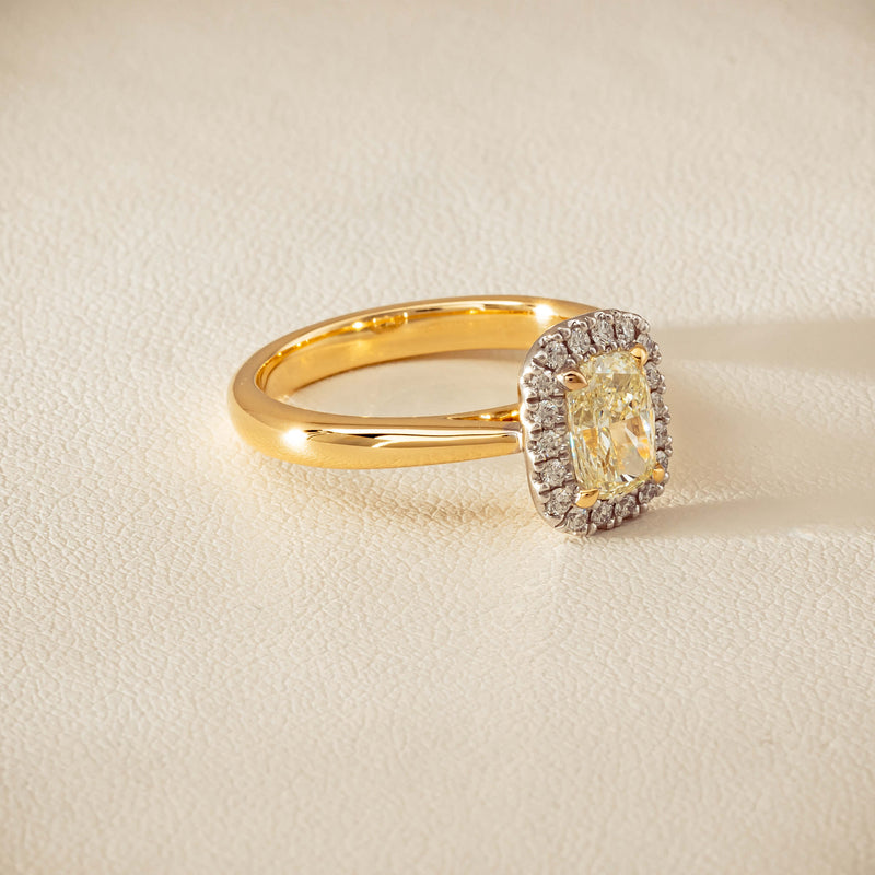 18ct Yellow Gold 1.00ct Fancy Cushion-Cut Diamond Nina Ring - Ring - Walker & Hall