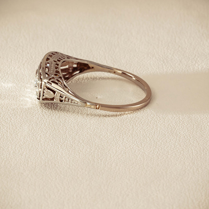 Deja Vu 18ct White Gold .35ct Old-Cut Diamond Ring