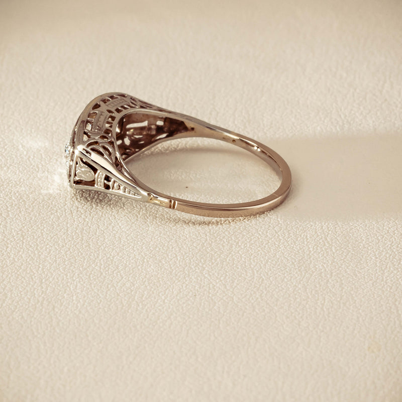 Deja Vu 18ct White Gold .35ct Old-Cut Diamond Ring