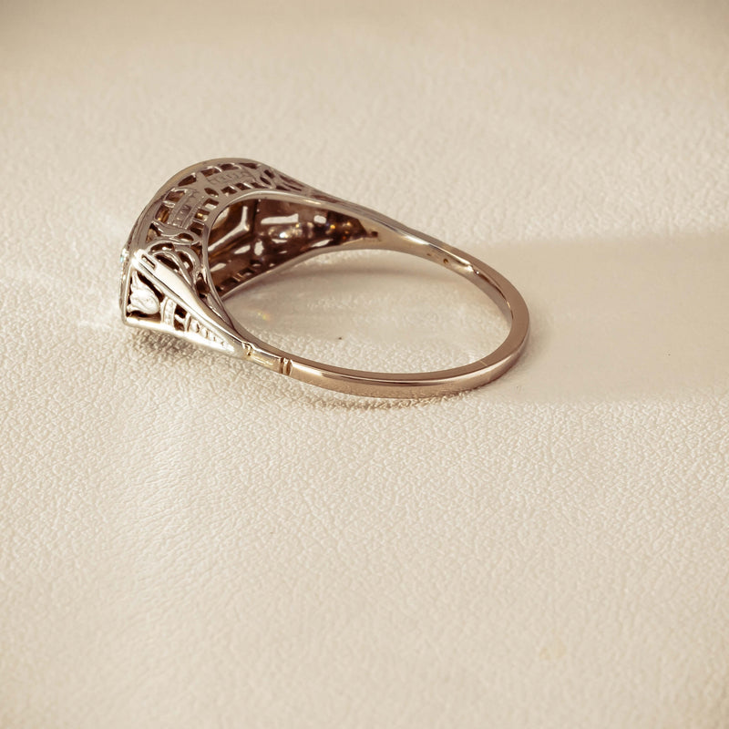 Deja Vu 18ct White Gold .35ct Old-Cut Diamond Ring