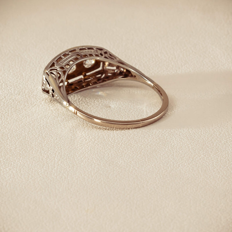 Deja Vu 18ct White Gold .35ct Old-Cut Diamond Ring