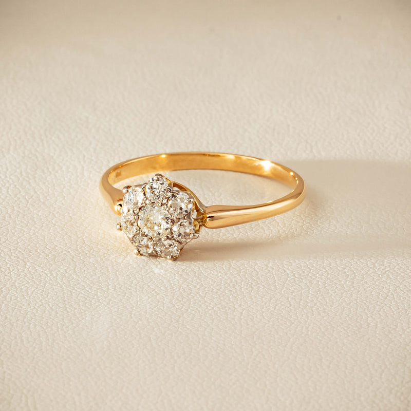 Deja Vu 18ct Yellow Gold .52ct Diamond Cluster Ring
