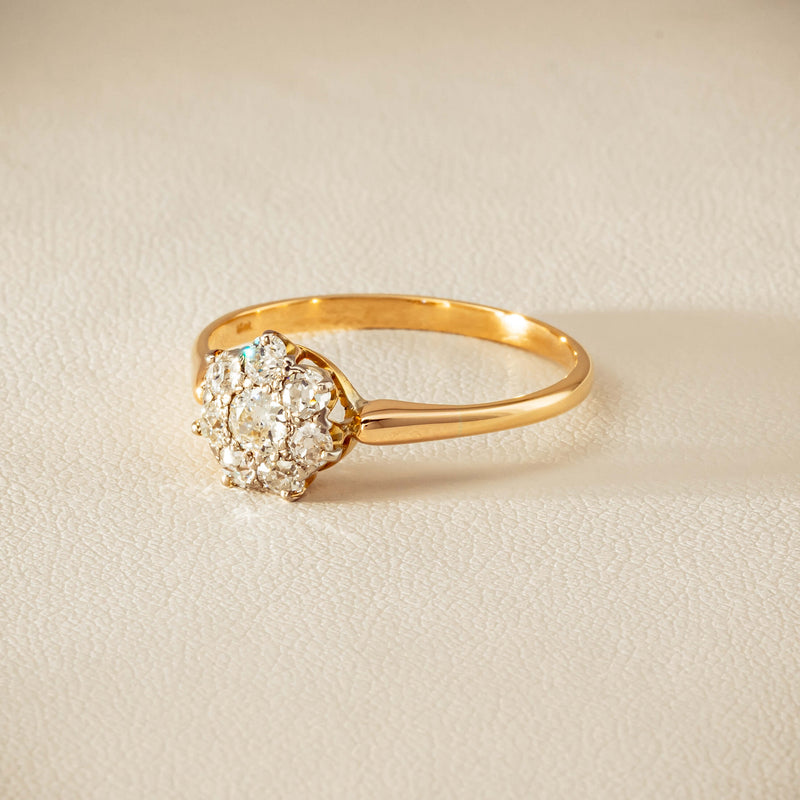 Deja Vu 18ct Yellow Gold .52ct Diamond Cluster Ring
