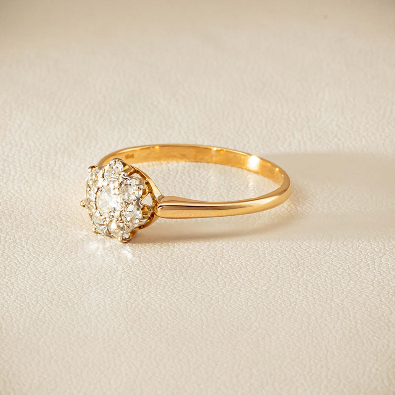 Deja Vu 18ct Yellow Gold .52ct Diamond Cluster Ring