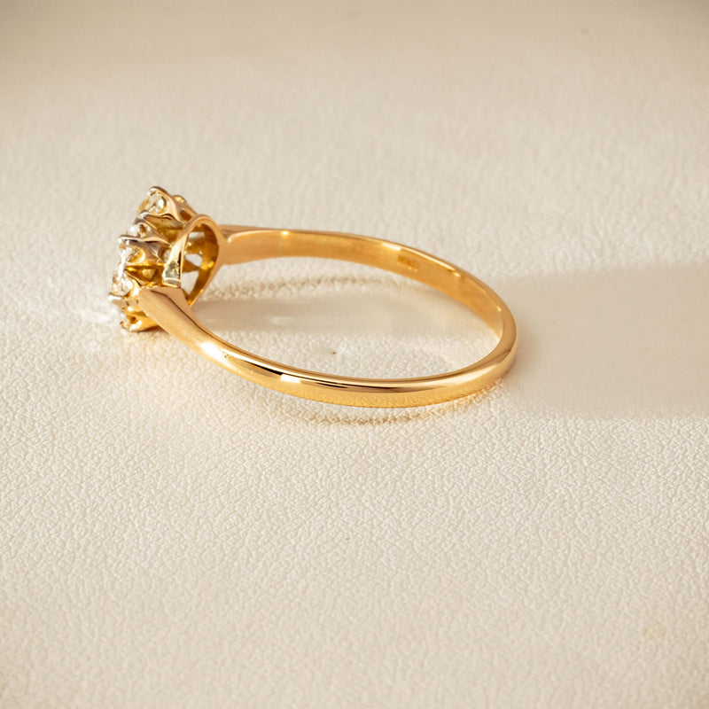 Deja Vu 18ct Yellow Gold .52ct Diamond Cluster Ring