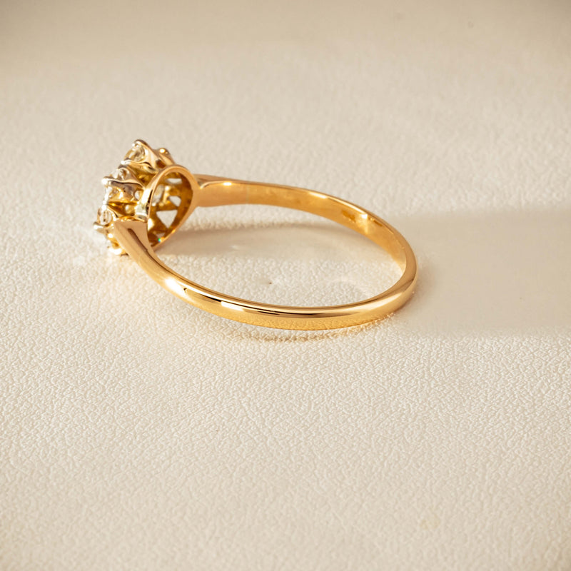 Deja Vu 18ct Yellow Gold .52ct Diamond Cluster Ring