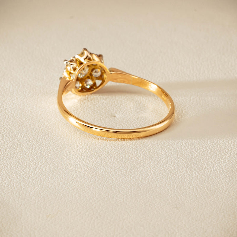Deja Vu 18ct Yellow Gold .52ct Diamond Cluster Ring