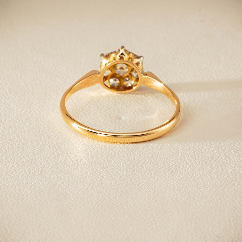 Deja Vu 18ct Yellow Gold .52ct Diamond Cluster Ring