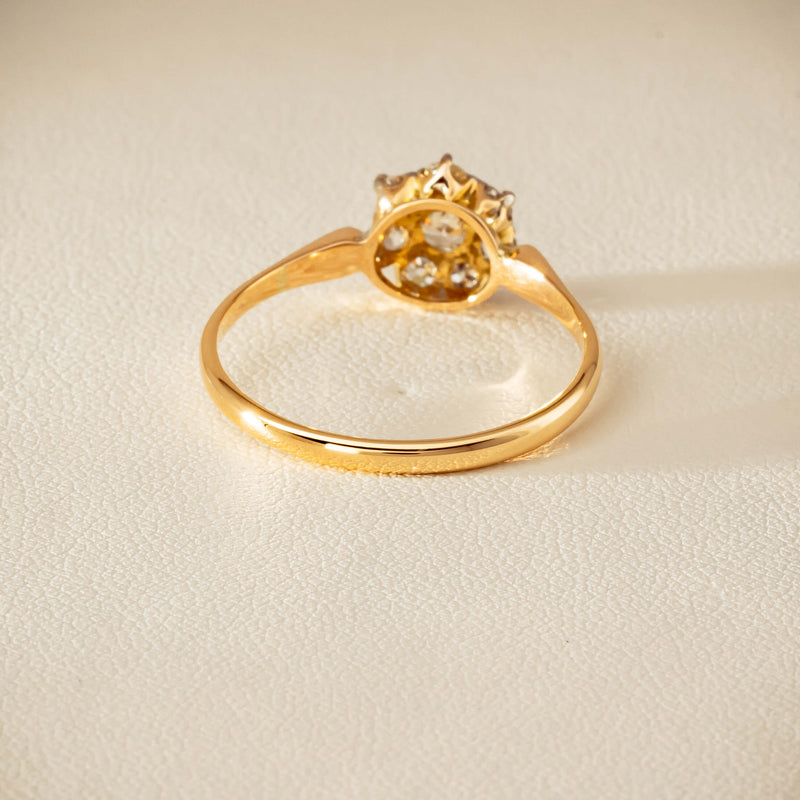 Deja Vu 18ct Yellow Gold .52ct Diamond Cluster Ring