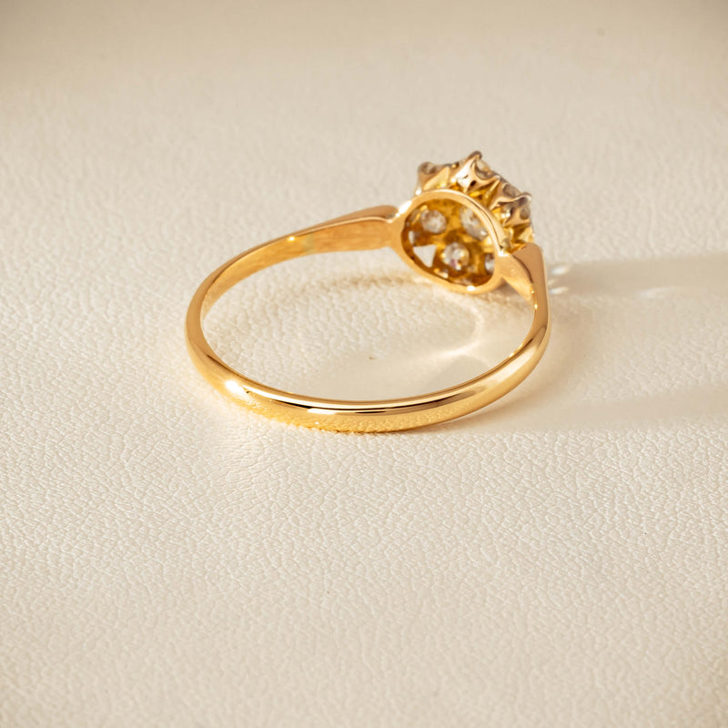 Deja Vu 18ct Yellow Gold .52ct Diamond Cluster Ring