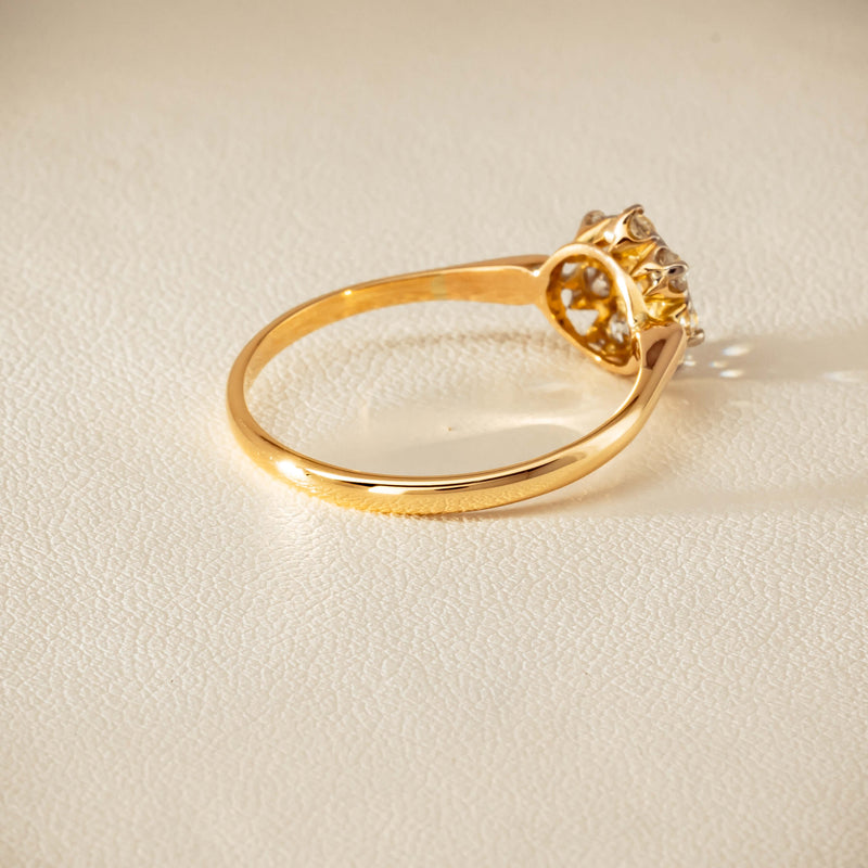 Deja Vu 18ct Yellow Gold .52ct Diamond Cluster Ring