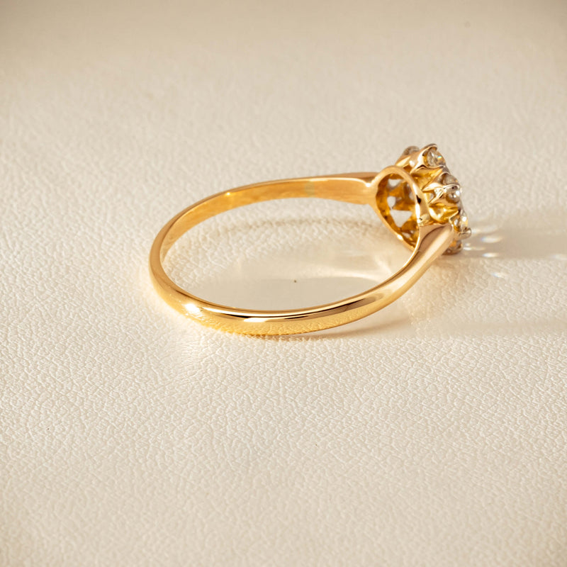 Deja Vu 18ct Yellow Gold .52ct Diamond Cluster Ring