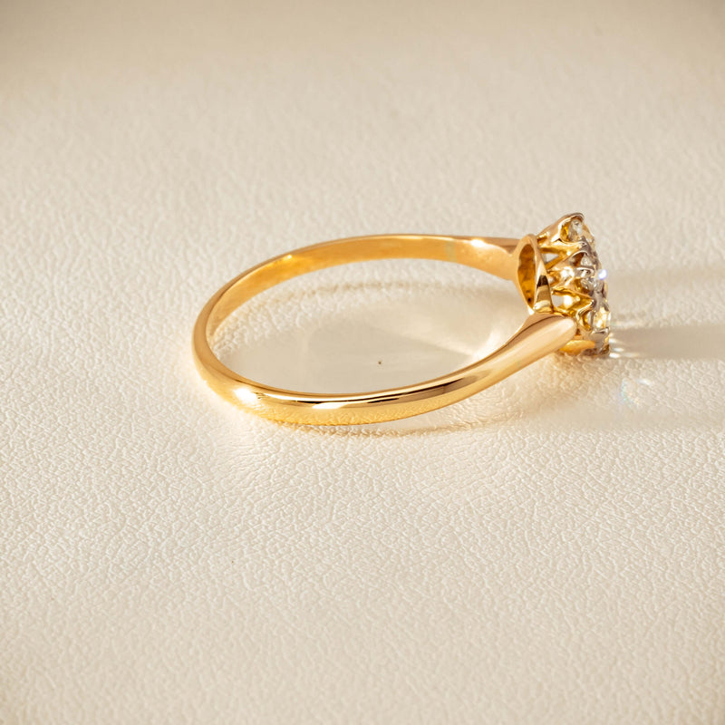 Deja Vu 18ct Yellow Gold .52ct Diamond Cluster Ring