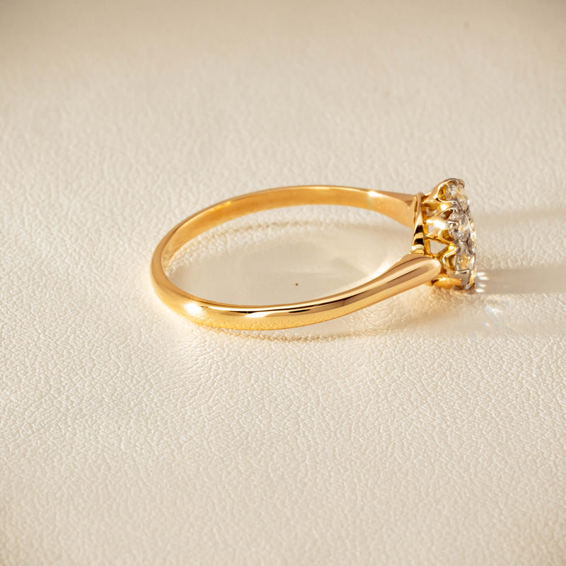 Deja Vu 18ct Yellow Gold .52ct Diamond Cluster Ring