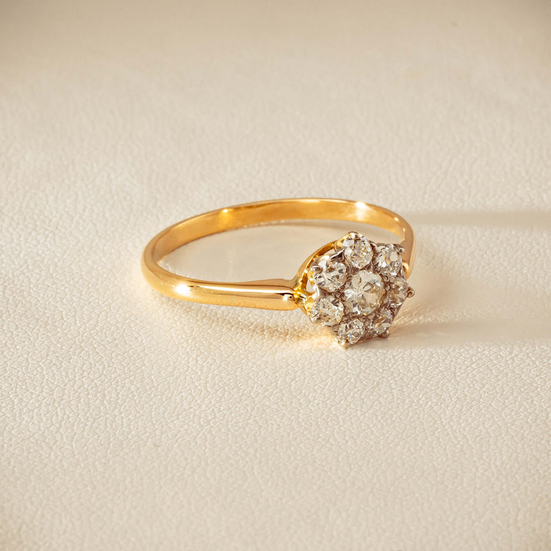 Deja Vu 18ct Yellow Gold .52ct Diamond Cluster Ring