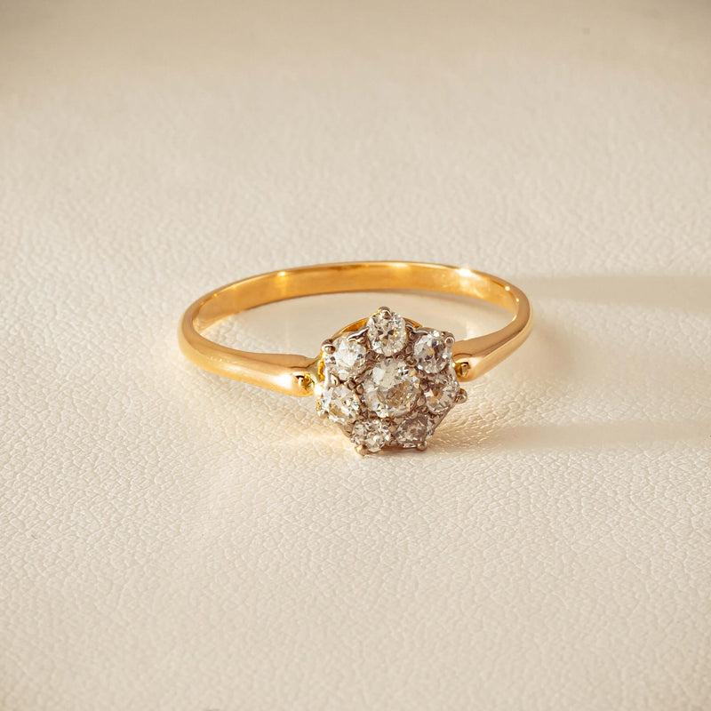 Deja Vu 18ct Yellow Gold .52ct Diamond Cluster Ring