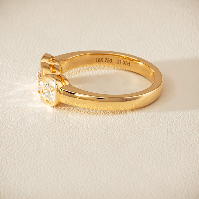 18ct Yellow Gold 1.07ct Diamond Three-Stone Natalia Ring