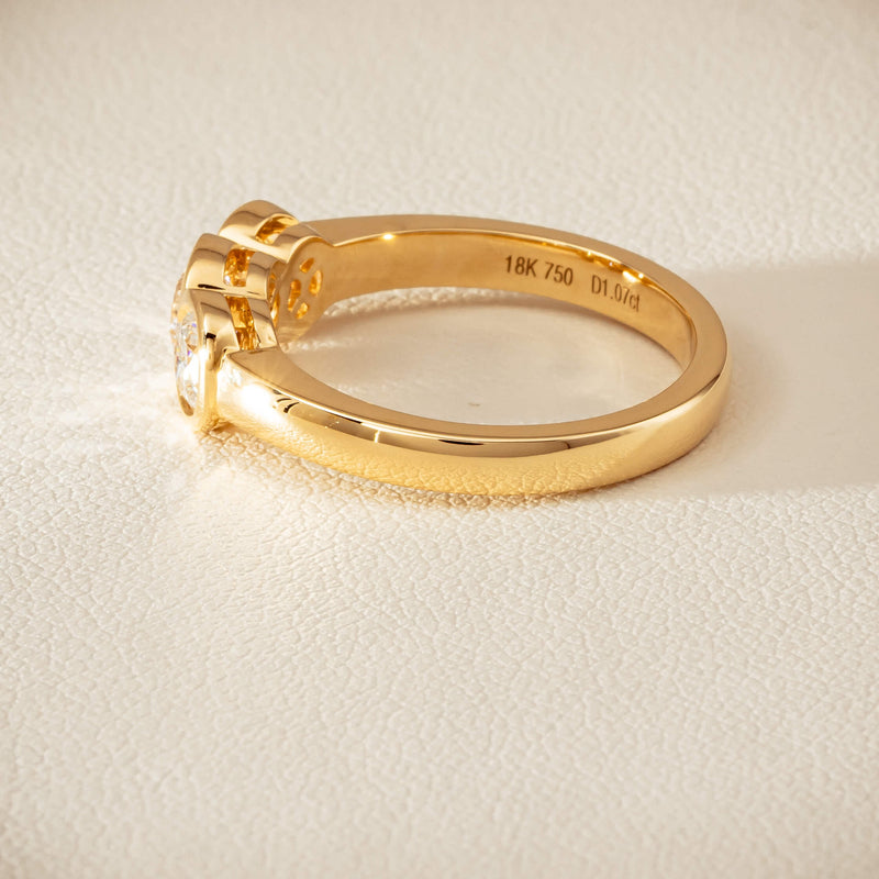 18ct Yellow Gold 1.07ct Diamond Three-Stone Natalia Ring