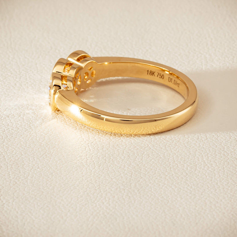 18ct Yellow Gold 1.07ct Diamond Three-Stone Natalia Ring
