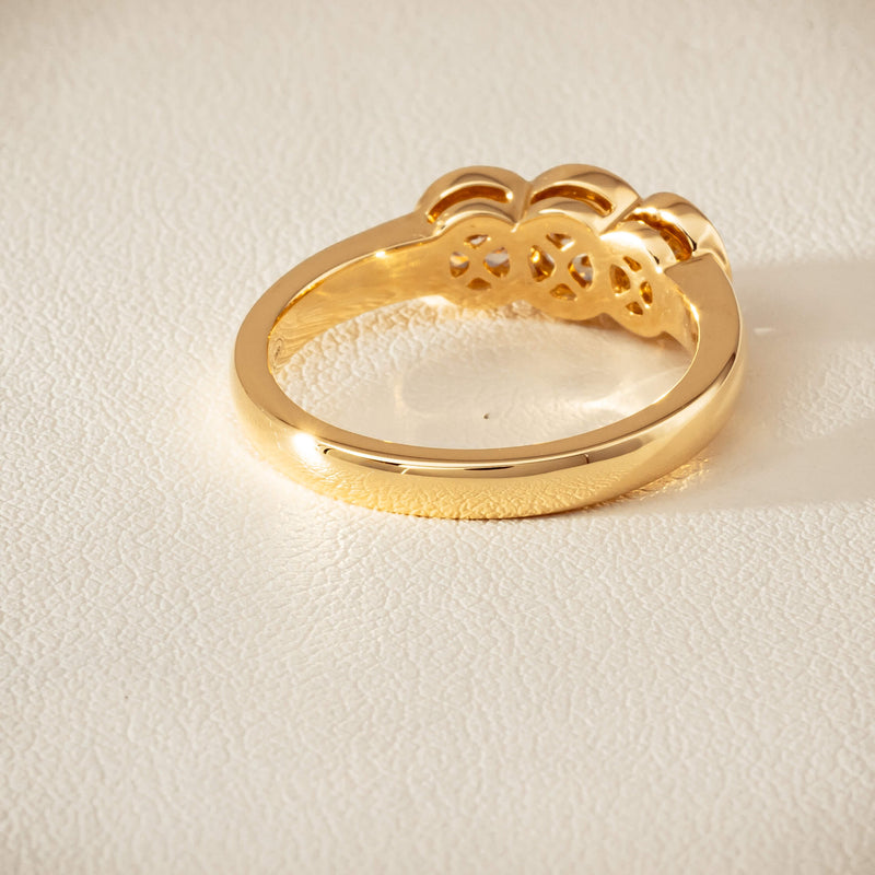 18ct Yellow Gold 1.07ct Diamond Three-Stone Natalia Ring