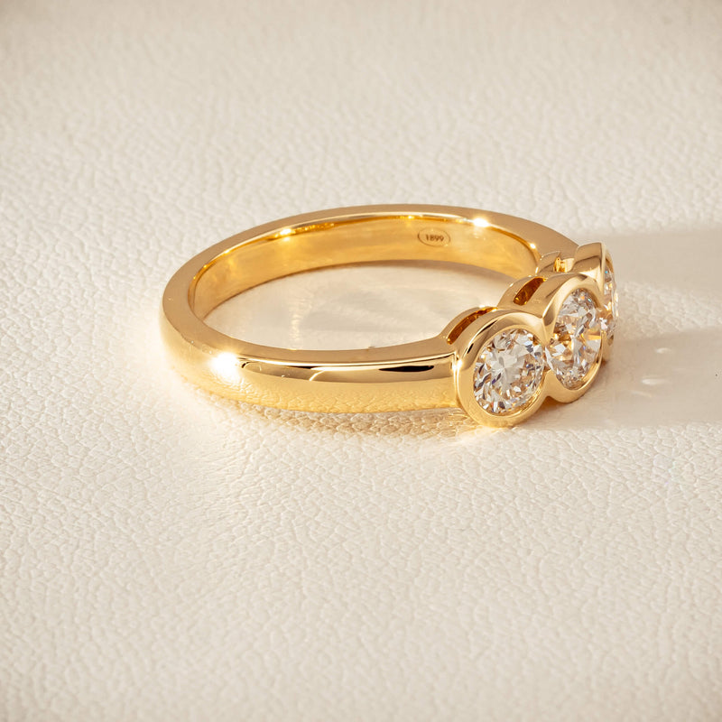 18ct Yellow Gold 1.07ct Diamond Three-Stone Natalia Ring