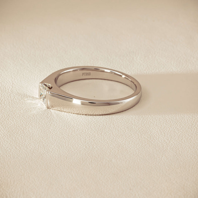 Platinum .59ct Reclaimed Princess-Cut Diamond Mens Ring