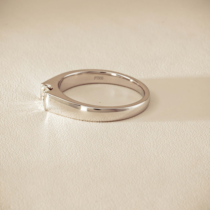 Platinum .59ct Reclaimed Princess-Cut Diamond Mens Ring