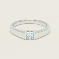 Platinum .59ct Reclaimed Princess-Cut Diamond Mens Ring