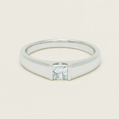 Platinum .59ct Reclaimed Princess-Cut Diamond Mens Ring