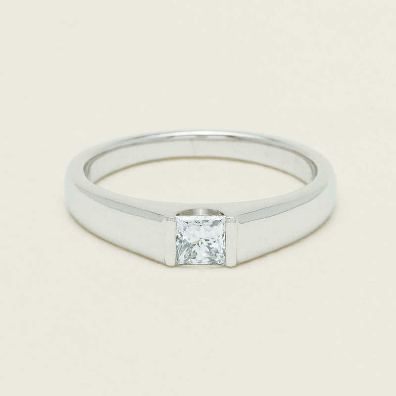 Platinum .59ct Reclaimed Princess-Cut Diamond Mens Ring