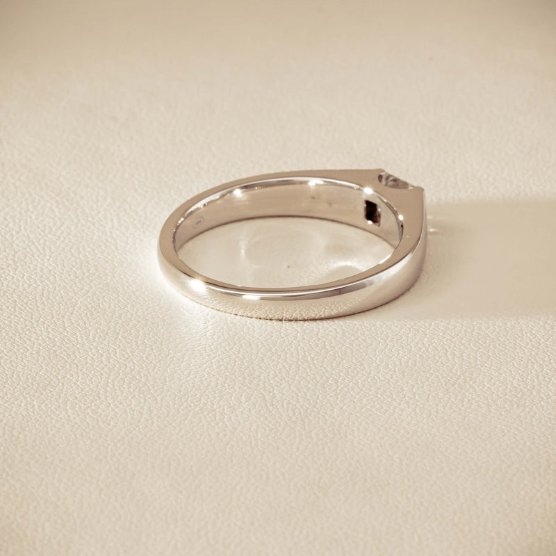 Platinum .59ct Reclaimed Princess-Cut Diamond Mens Ring