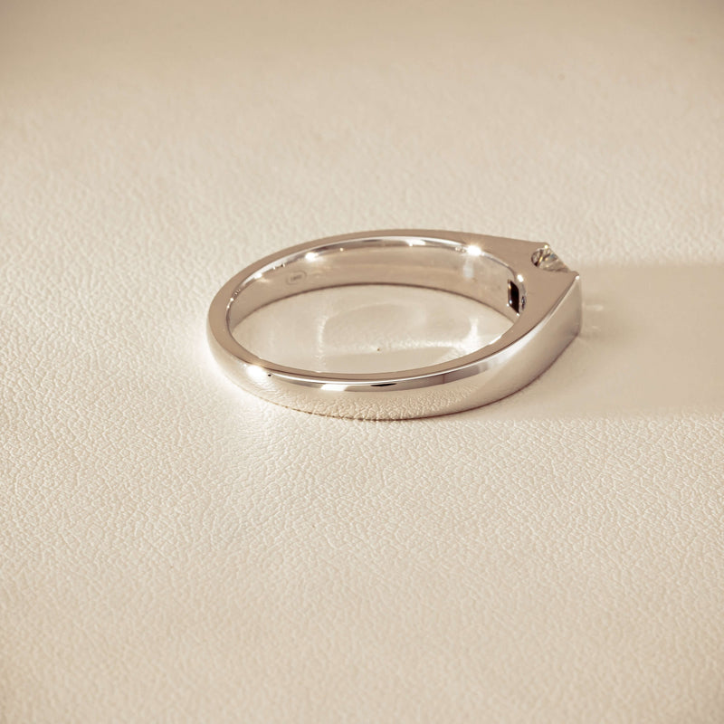 Platinum .59ct Reclaimed Princess-Cut Diamond Mens Ring