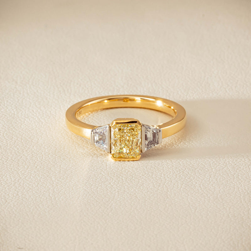 18ct Yellow Gold 1.01ct Fancy Diamond Three-Stone Ring