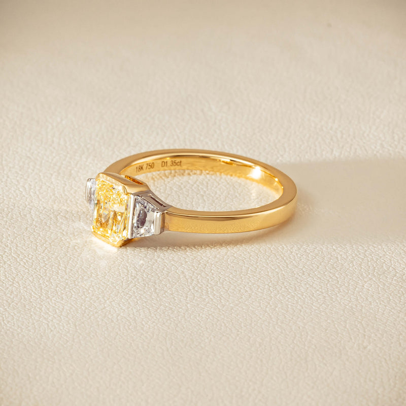 18ct Yellow Gold 1.01ct Fancy Diamond Three-Stone Ring