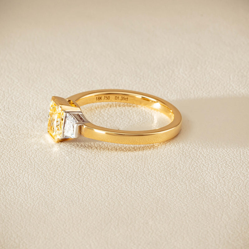 18ct Yellow Gold 1.01ct Fancy Diamond Three-Stone Ring