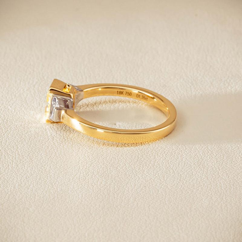 18ct Yellow Gold 1.01ct Fancy Diamond Three-Stone Ring