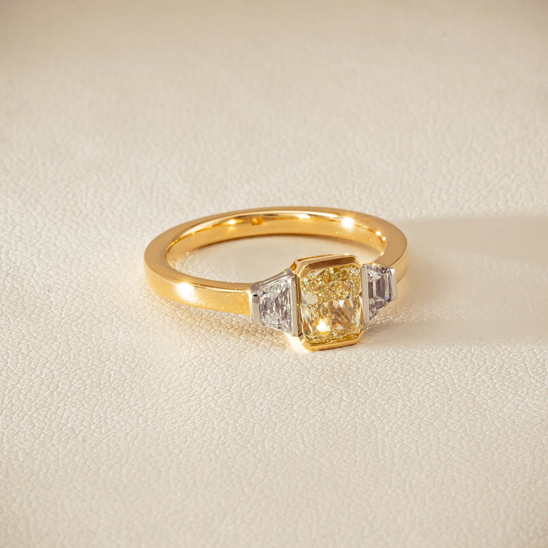 18ct Yellow Gold 1.01ct Fancy Diamond Three-Stone Ring