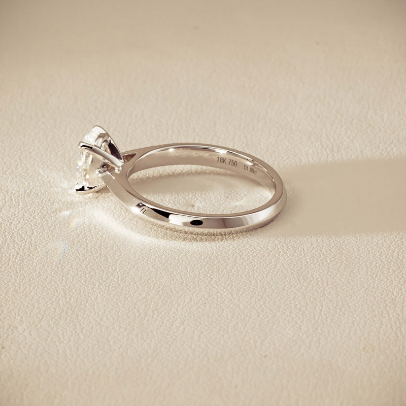 18ct White Gold 1.00ct Oval Diamond Venetian Ring - Ring - Walker & Hall