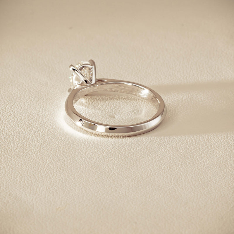 18ct White Gold 1.00ct Oval Diamond Venetian Ring - Ring - Walker & Hall