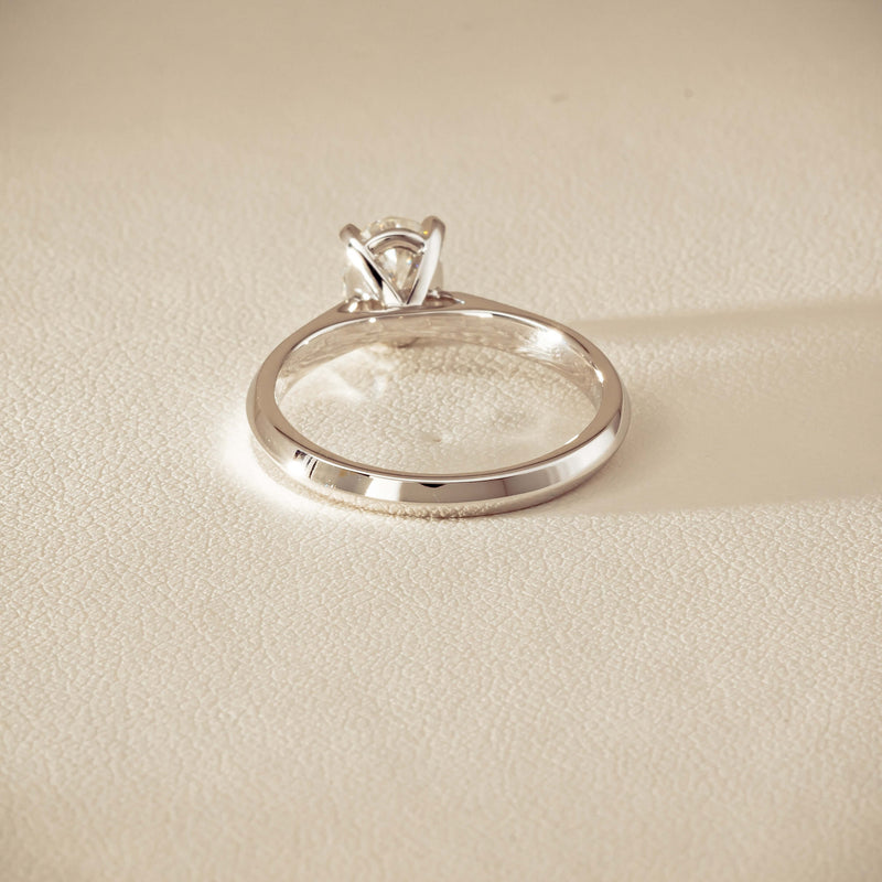 18ct White Gold 1.00ct Oval Diamond Venetian Ring - Ring - Walker & Hall